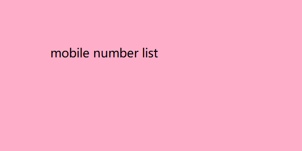 mobile number list