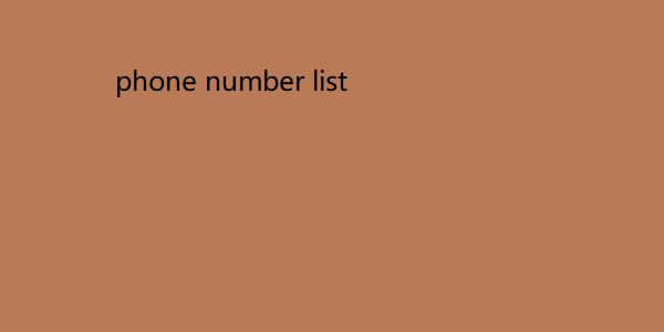 phone number list