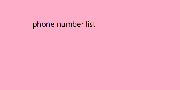 phone number list