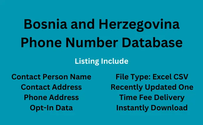 Bosnia and Herzegovina phone number database