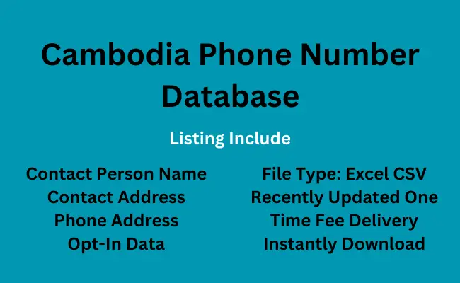 Cambodia phone number database