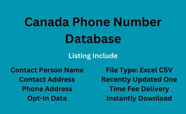 Canada phone number database