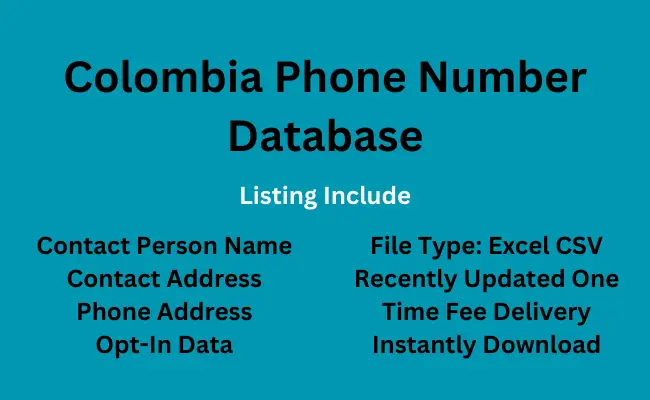 Colombia phone number database