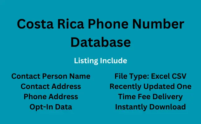 Costa Rica phone number database