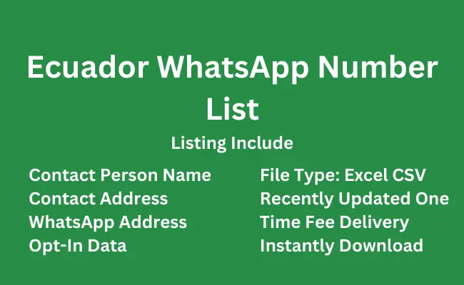 Ecuador whatsapp number list