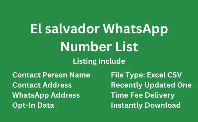 El salvador whatsapp number list