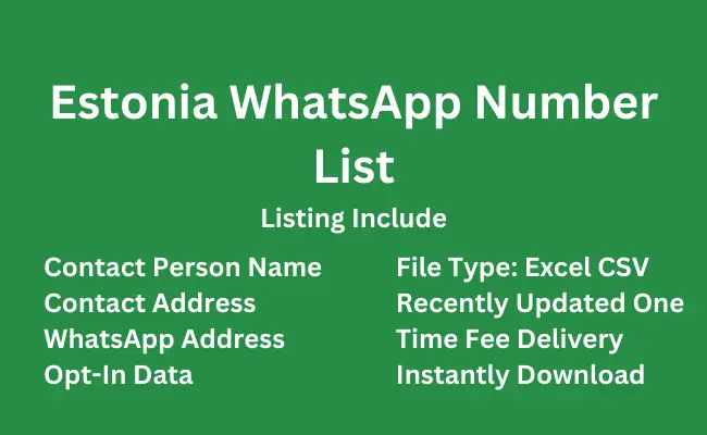 Estonia whatsapp number list