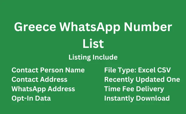 Greece whatsapp number list