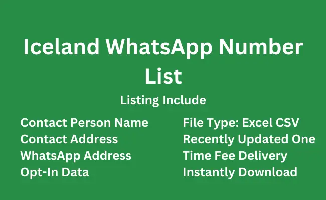 Iceland whatsapp number list