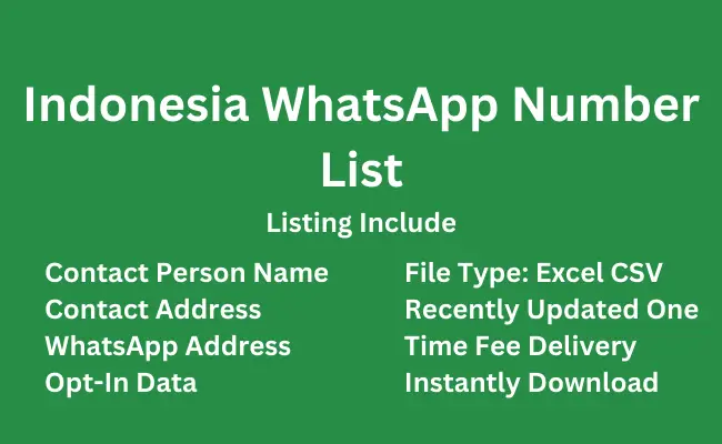 Indonesia whatsapp number list