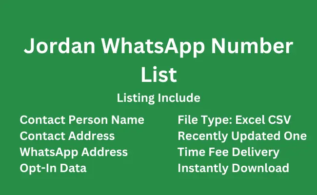 Jordan whatsapp number list